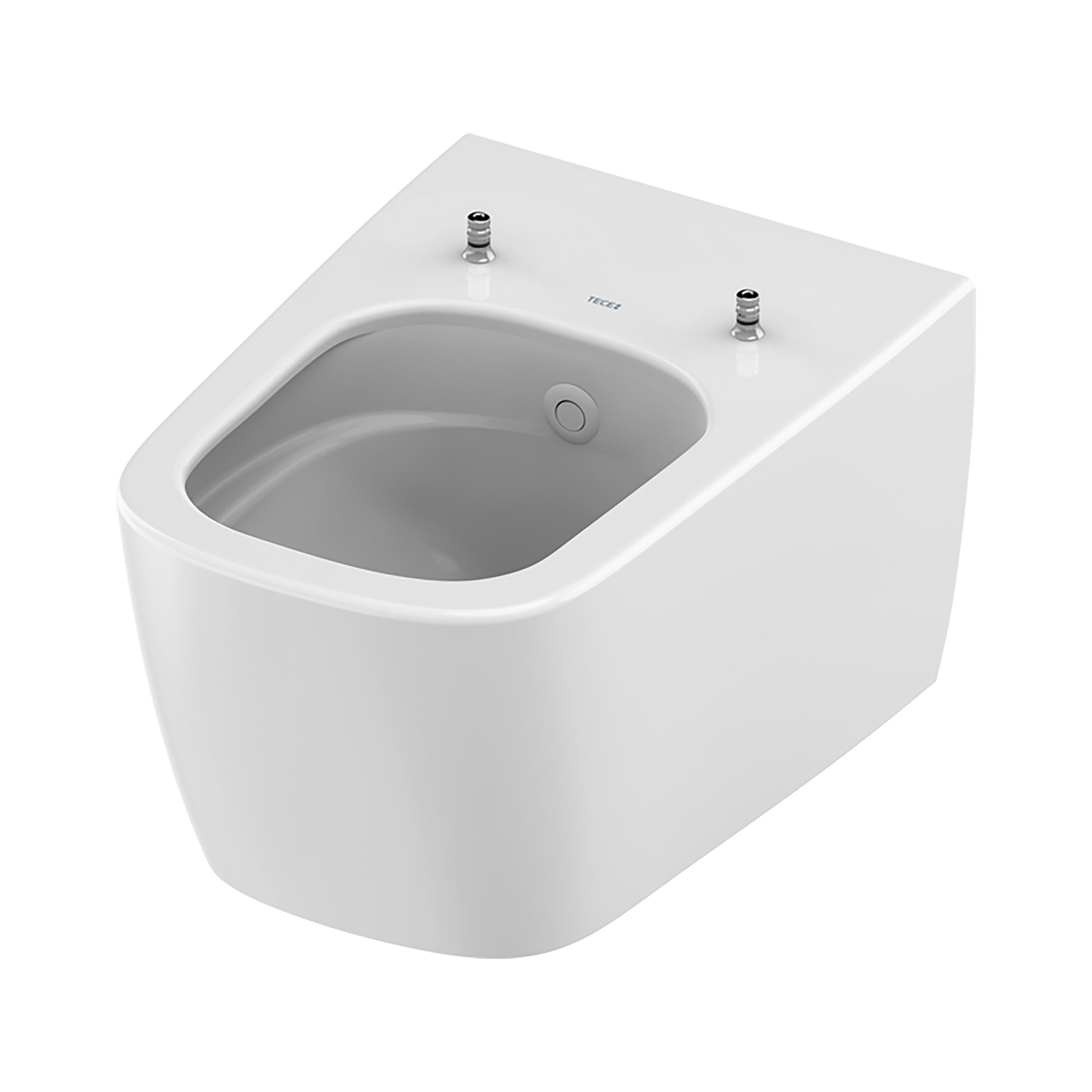 TECENEO HANGTOILET MET BIDET - MET BIDETKRAAN - KOUD WATER - 54 CM - GLANZEND WIT