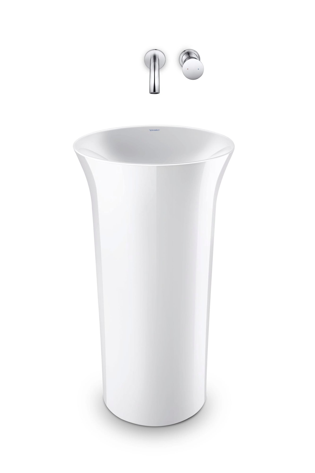 Duravit White Tulip Vrijstaande wastafel 500 mm Wit Hoogglans, aantal kraangaten per wasplaats: 0, geslepen – 2702500070
