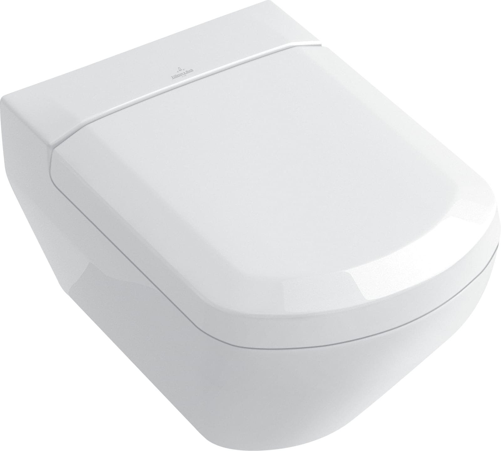 Villeroy & Boch, Sentique closetzitting met deksel, scharnier: RVS, softclose, afneembaar, top montage, kleur: wit
