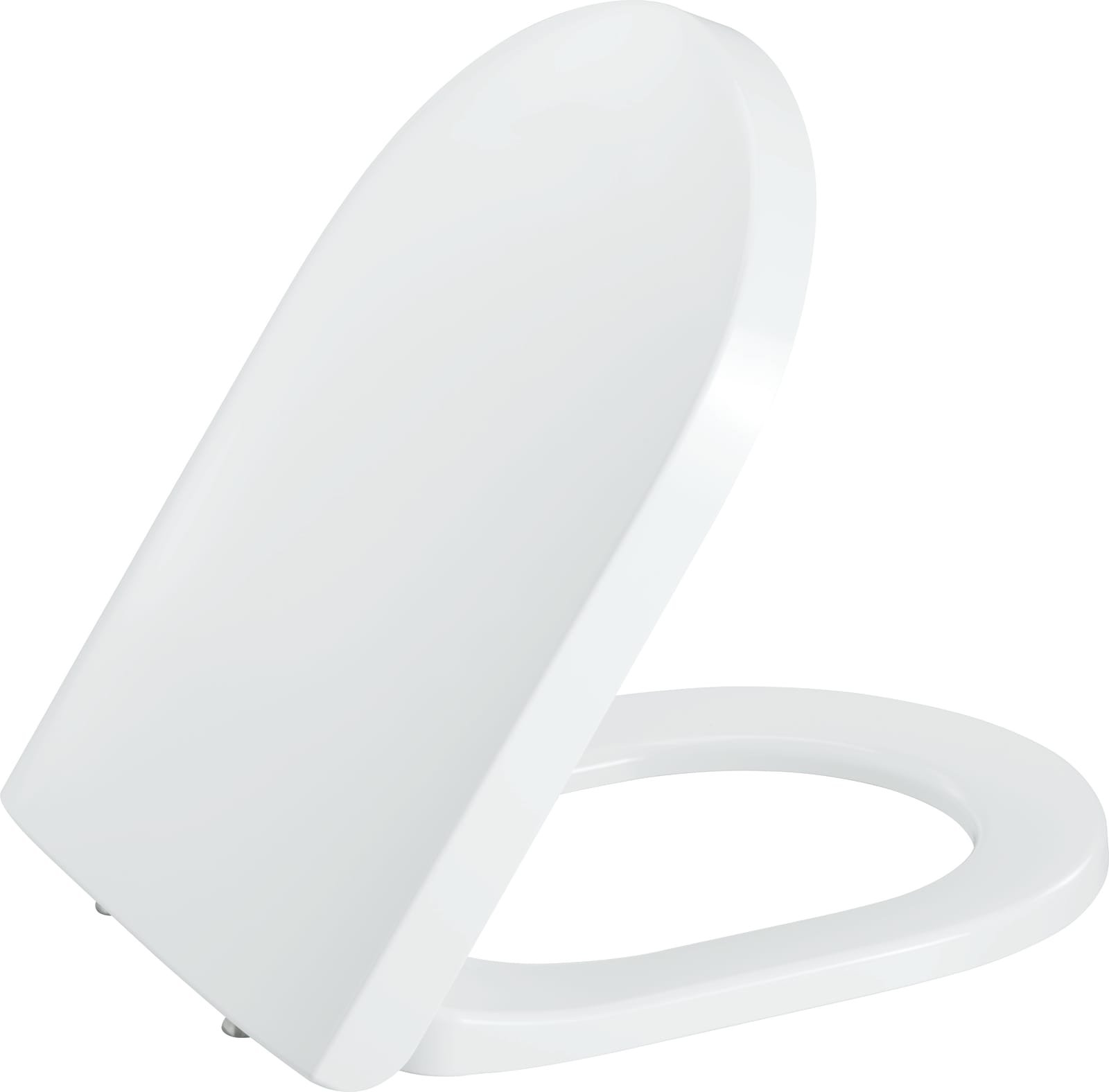 Pressalit Tivoli closetzitting met deksel, soft close  incl. scharnieren D15 in roestvrij staal. Kleur wit.
