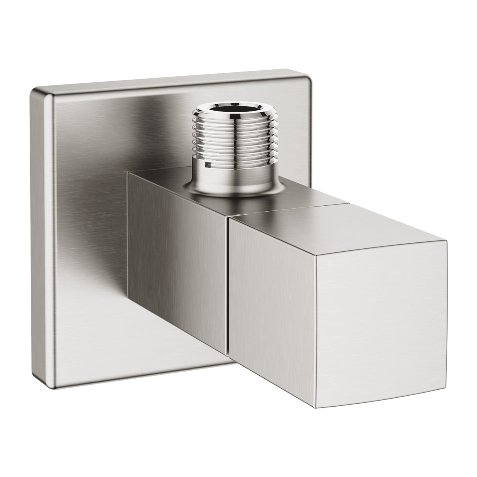Grohe Eurocube, Hoekstopkraan, wand, kardoes bovendeel, G3/8" uitgang, G1/2", supersteel