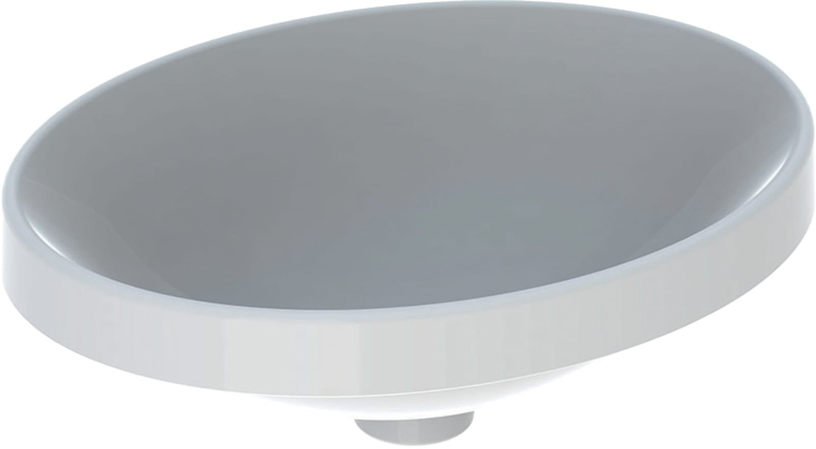 Geberit VariForm, Wastafel, ovaal, opbouw, 1x waskom, keramiek, vuilafstotend, 500 x 400 x 178mm (BxDxH), wit