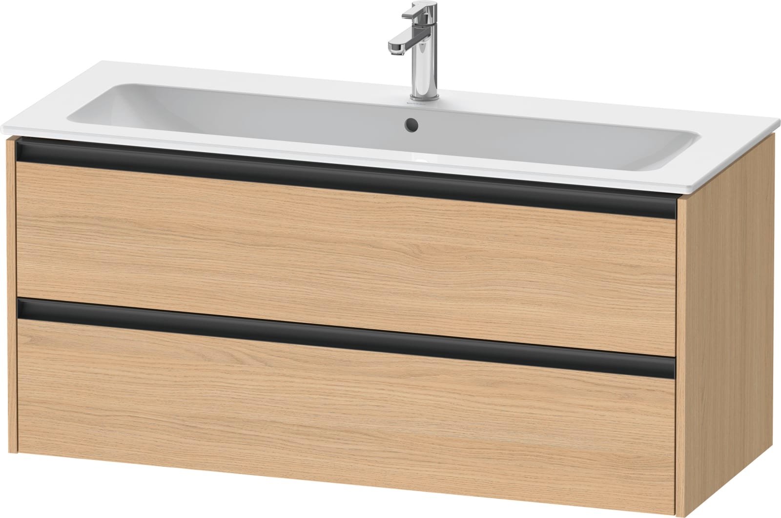 Duravit Ketho.2 Wastafelonderbouw hangend, Natuur eiken Mat, rechthoekig, aantal kleine lades: 2 – K25265030300000