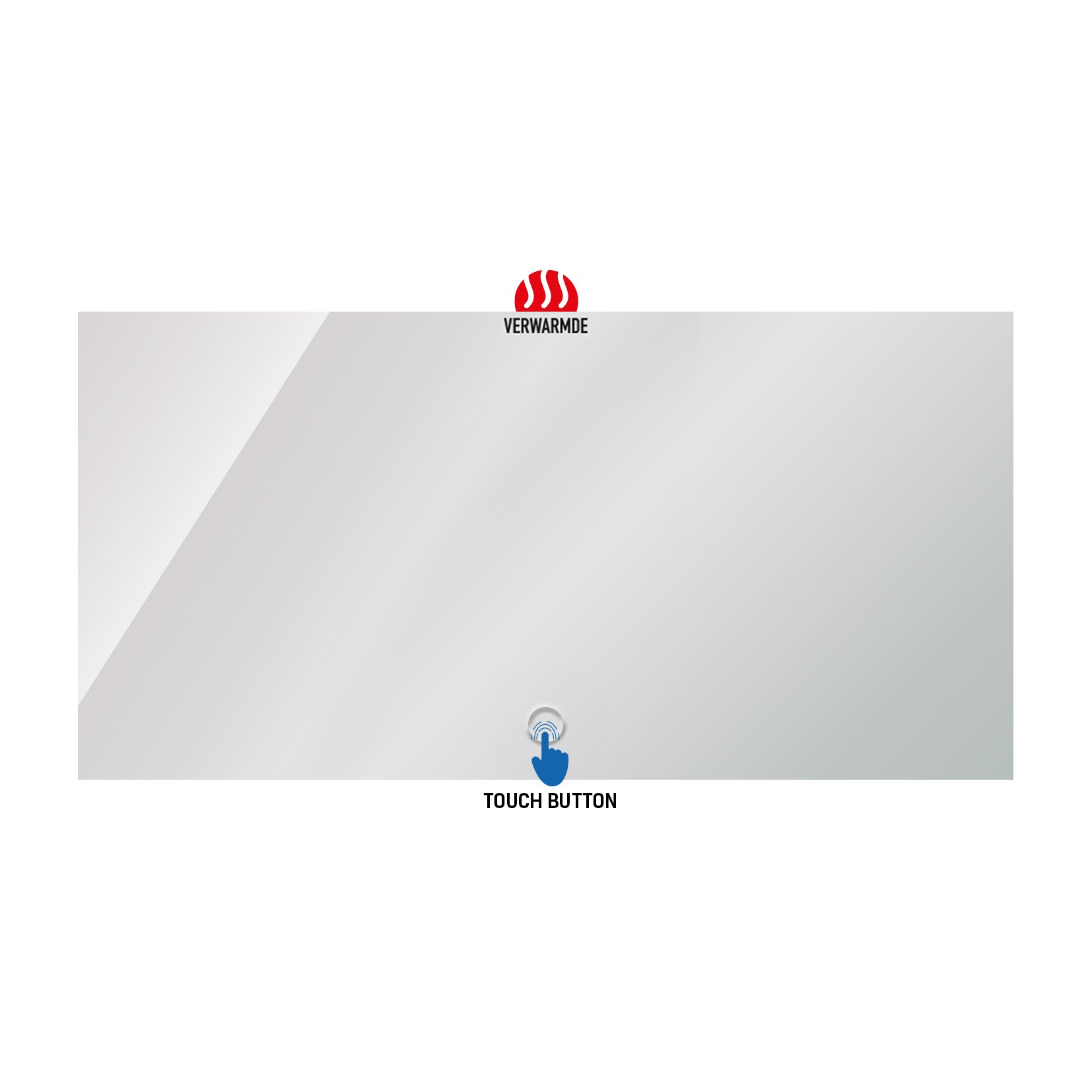 ALONI QUEEN SPIEGEL - MET LED VERLICHTING - RECHTHOEKIG - ZONDER LIJST - MET VERWARMING - KLEURTEMPERATUUR LED 3500-6500K - 120X60CM