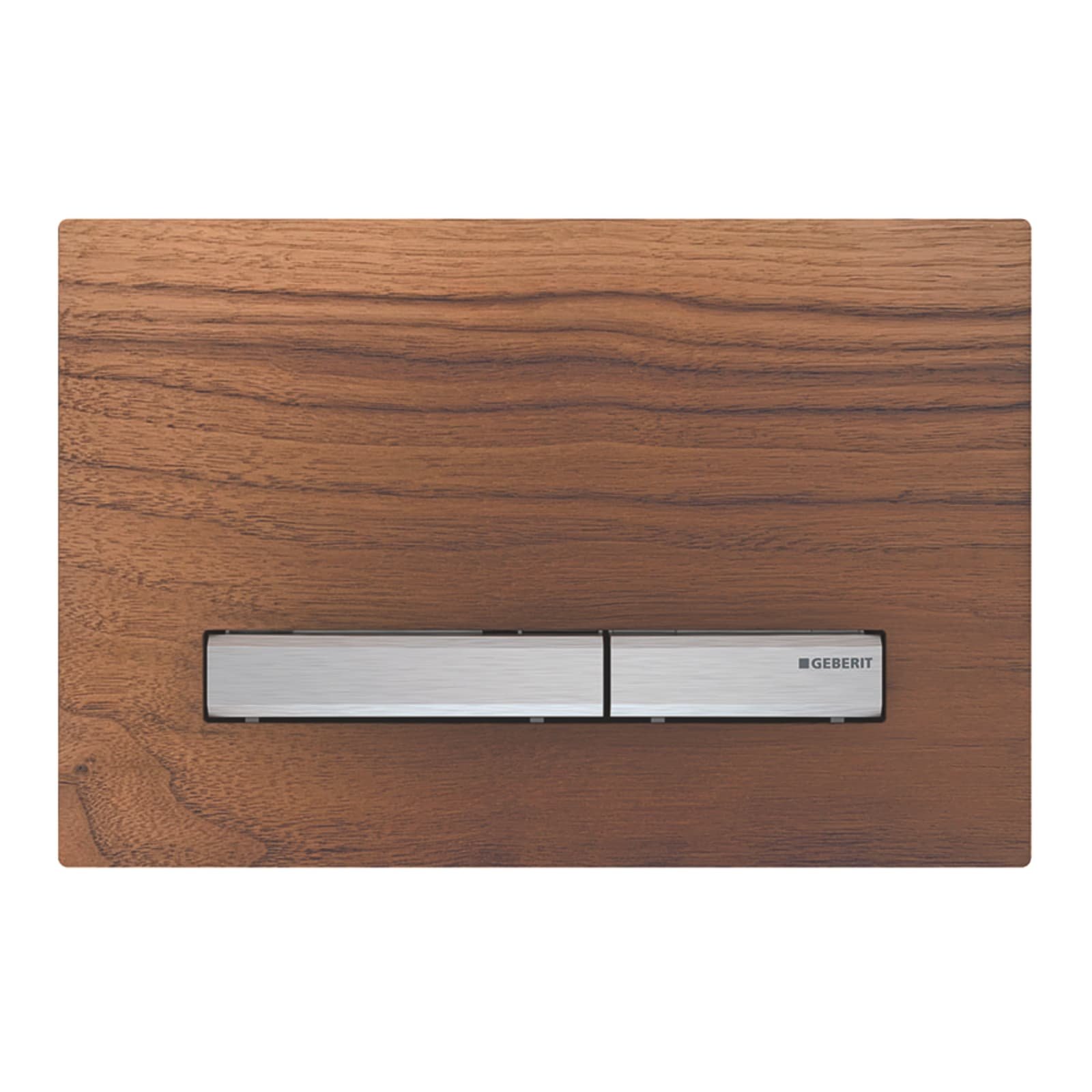 GEBERIT SIGMA50 BED.PL. 2-TOETS,SQUARE,CHROOM/AMERIKAANS NOTEN