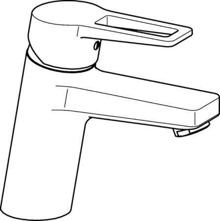 HansaTwist wastafelmengkraan, met vaste uitloop, zonder boorgat, open hendel, 3/8"flexibele aansluitslangen, sprong 121mm thumbnail 2