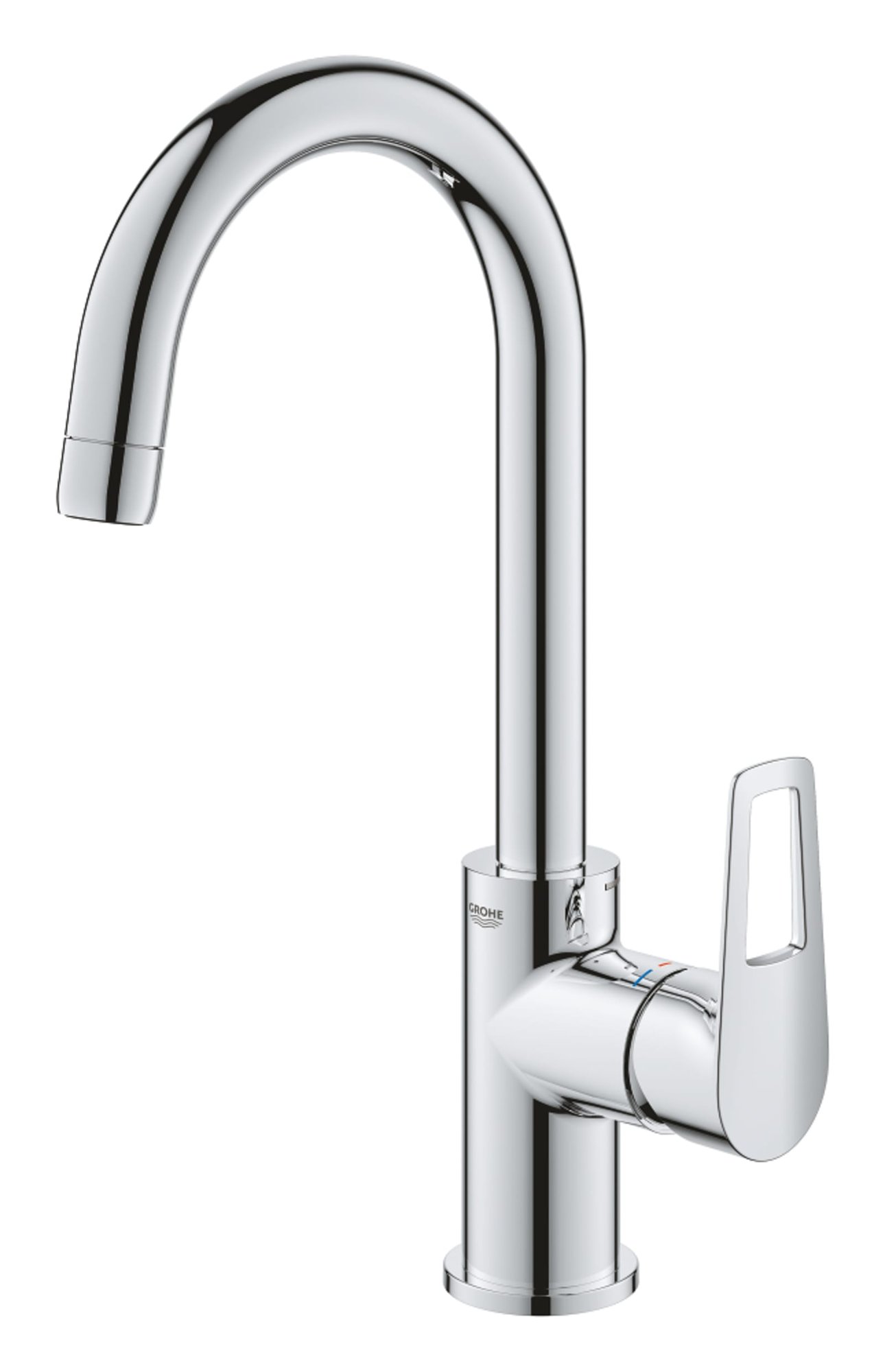 Grohe Bauloop l-size wastafelmengkraan met waste, chroom