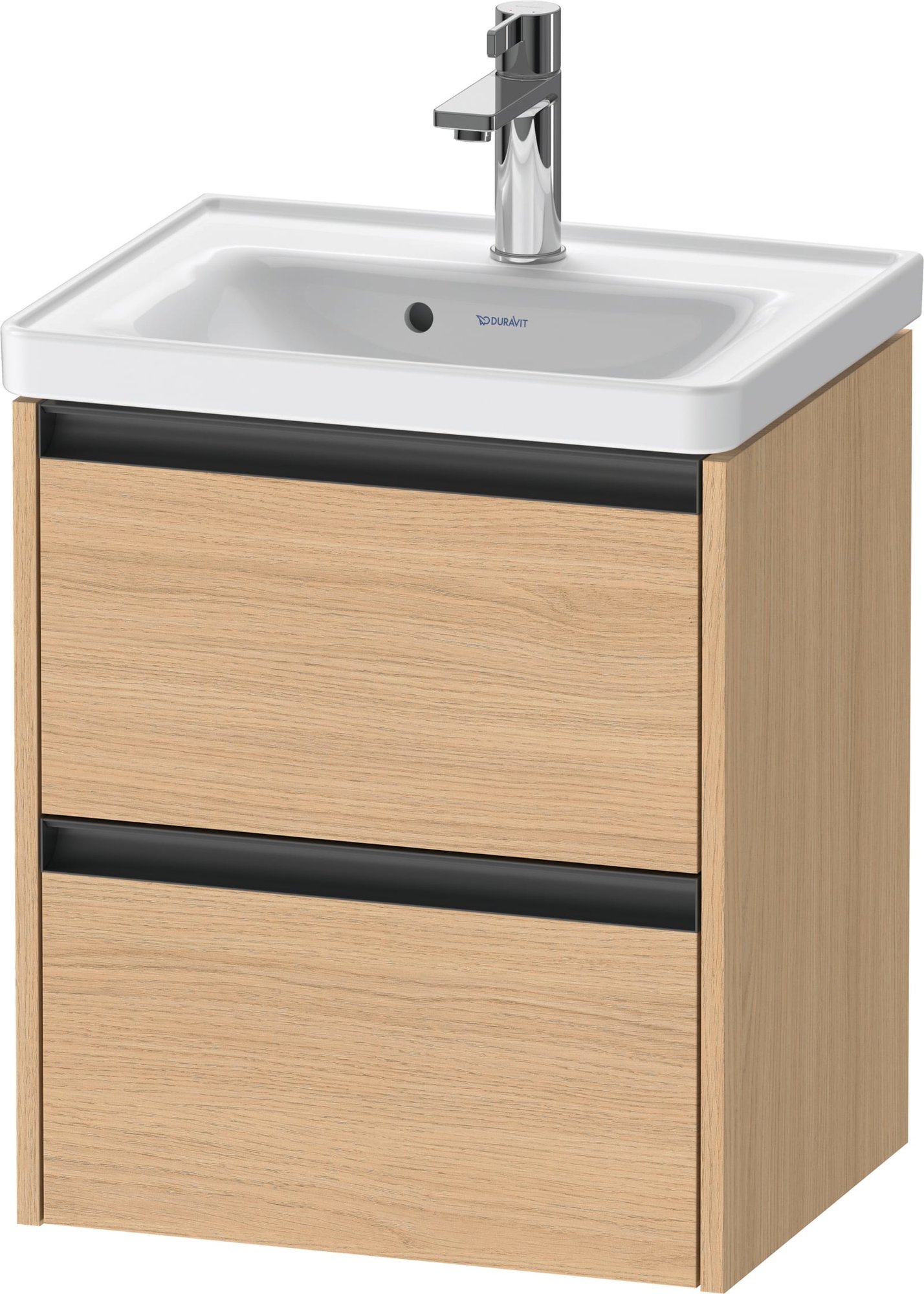 Duravit Ketho.2 Wastafelonderbouw hangend, Natuur eiken Mat, rechthoekig, aantal kleine lades: 2 – K25280030300000