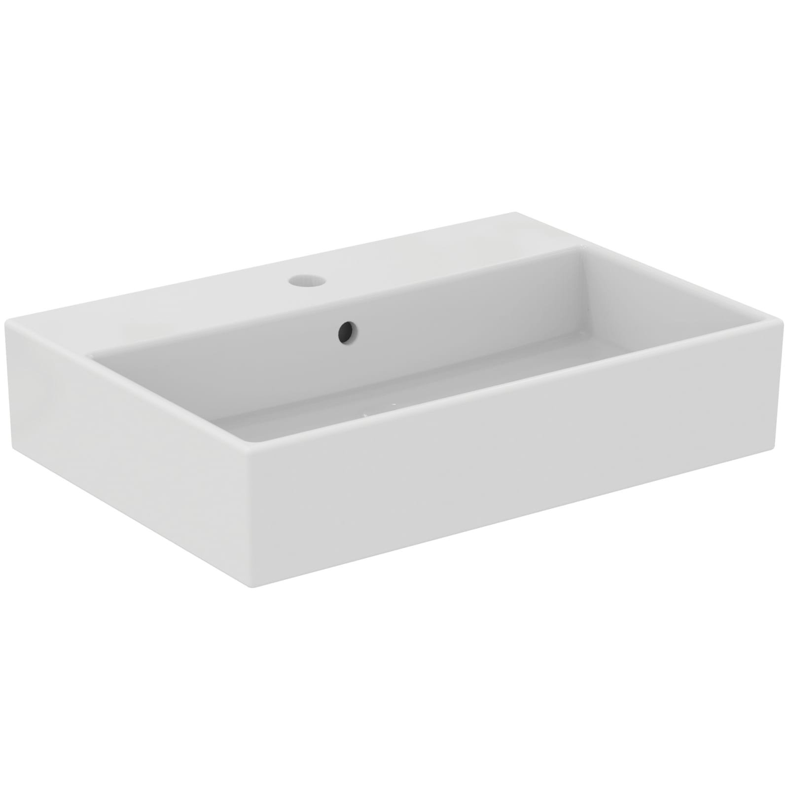 STRADA | WASTAFEL 600X420X145 MM GLANZEND WIT, 1 KRAANGAT, MET OL | IP