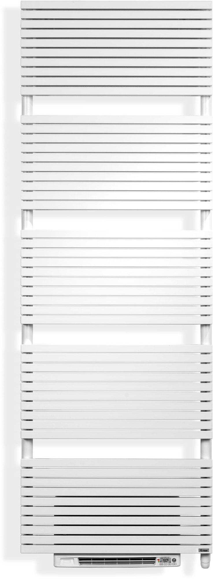 Vasco Carré CB-EL-BL elektrische radiator 2150W, wandmodel, verticaal, blower, hxbxd 1737x600x61mm, zwart RAL9005
