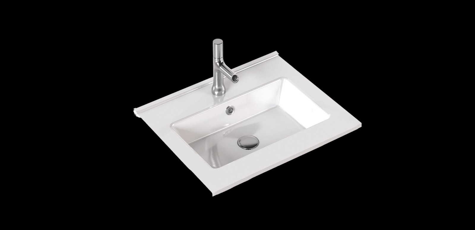 Solar Tolbiac wastafel 61 cm in keramiek hoogglans wit