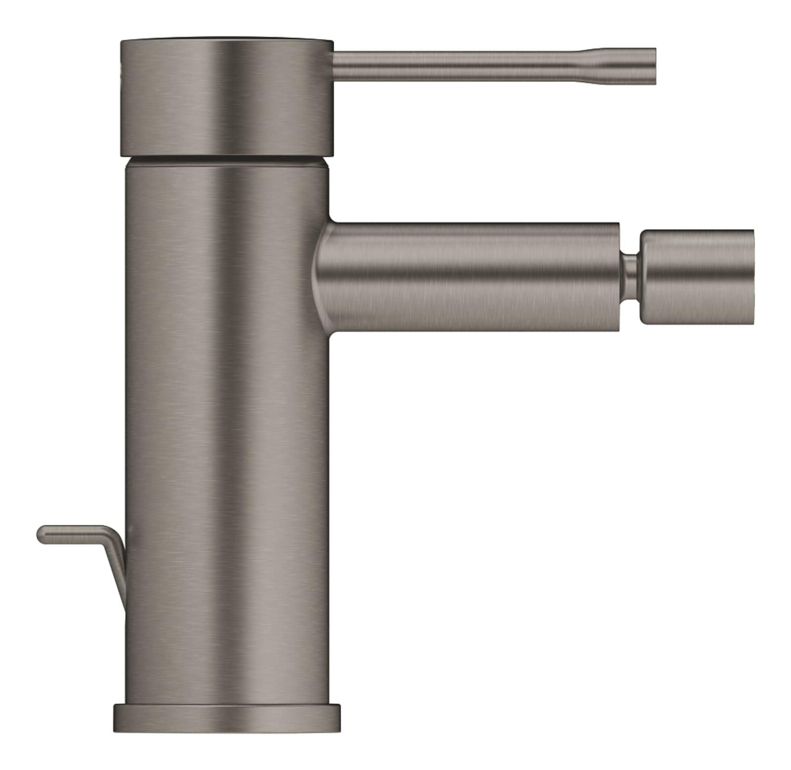 Grohe Essence New Bidetmengkraan, S-size, trekwaste, eengreeps, 1-gats, 147mm hoogte, 111mm uitloop, vast, hard graphite geborsteld