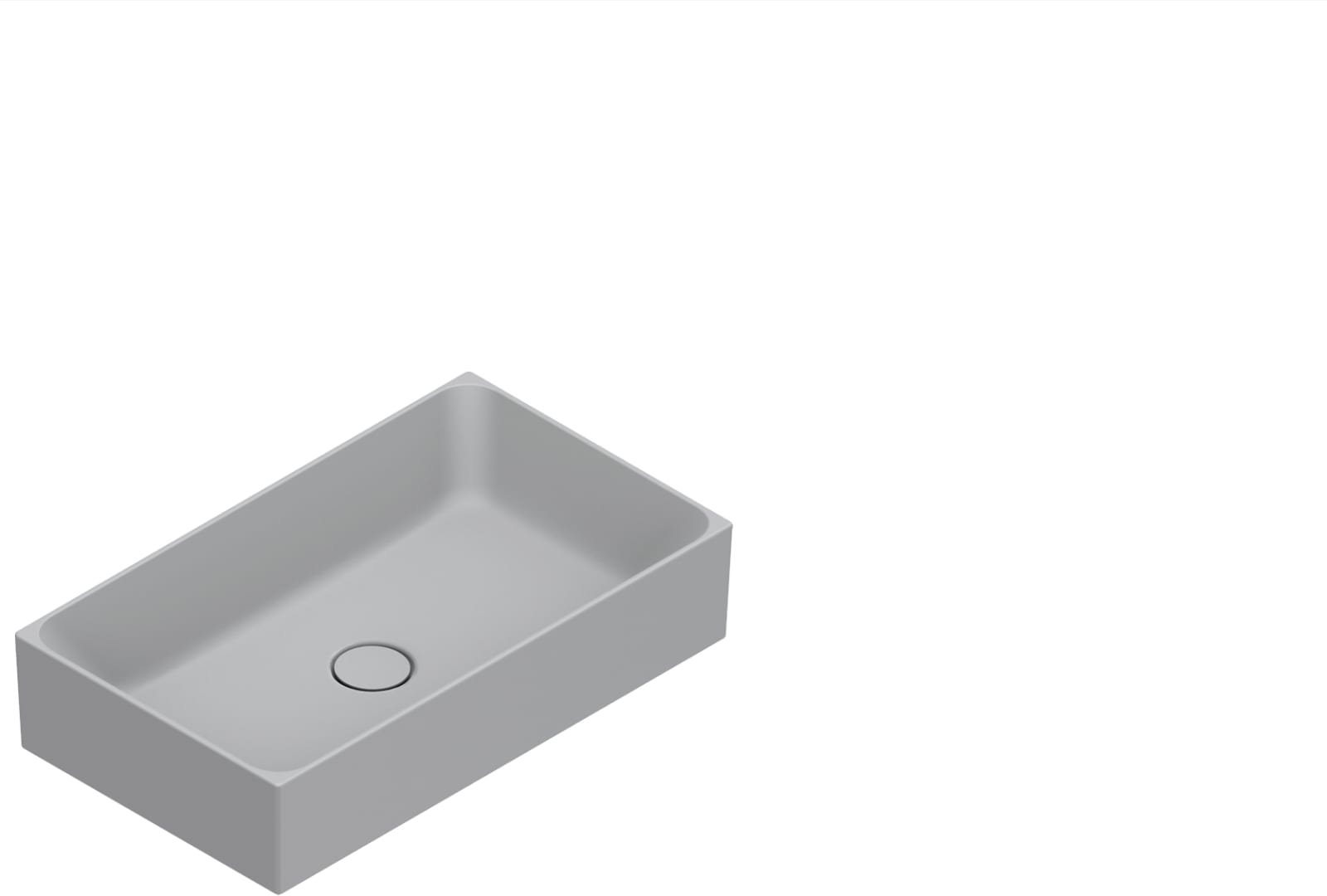 Catalano Premium waskom, antibacterieel, zonder overloop. 60x35 cm, h13 cm. Mat cement