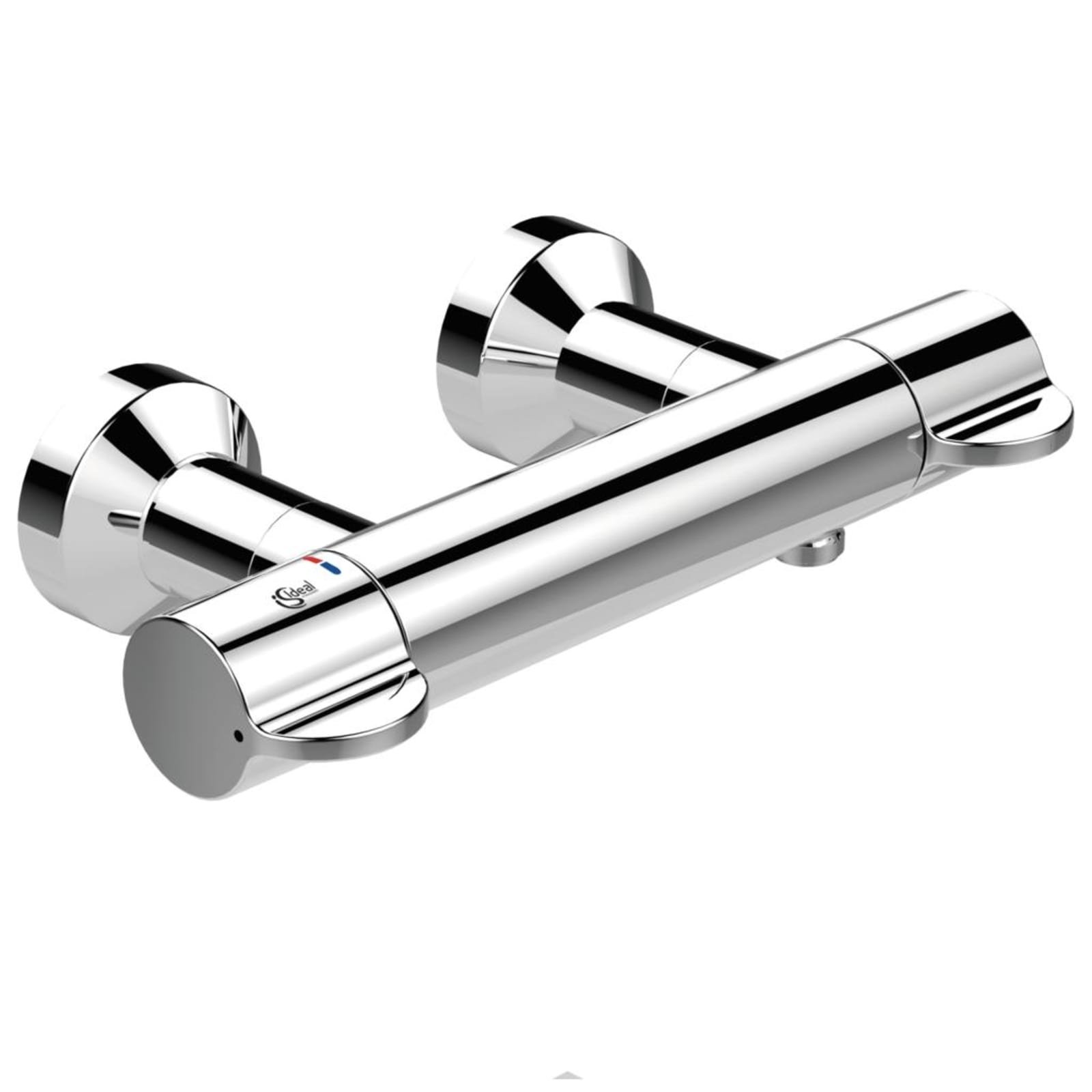 Ideal Standard Ceraplus 2, Douchethermostaatkraan, , wand, tweegreeps, 2-gats, 1/2", temperatuurblokkering, met koppelingen, chroom (1200384878)