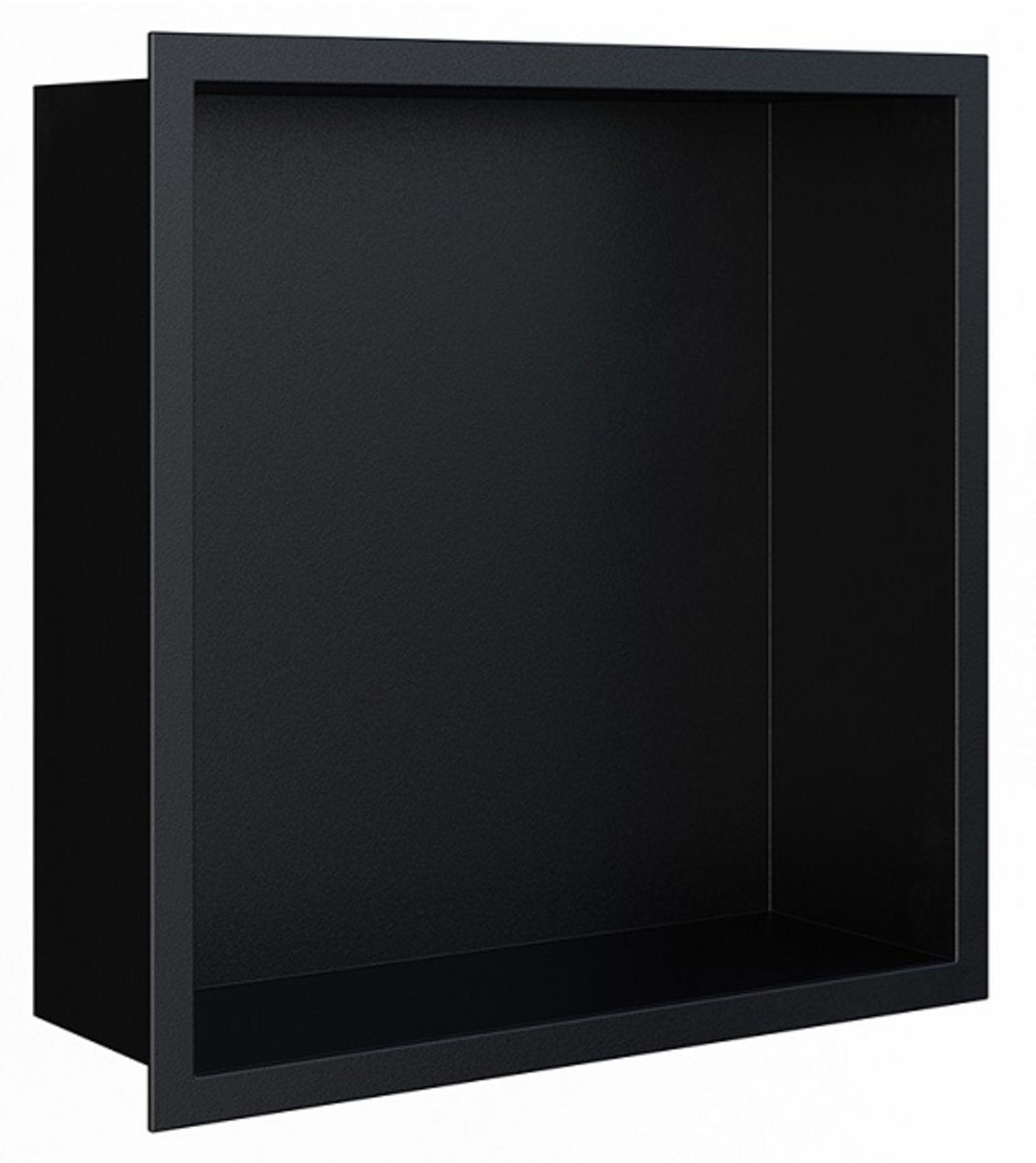 Looox inbouwnis RVS 30 x 30 cm met flens, met deur, diepte 7 cm, mat zwart