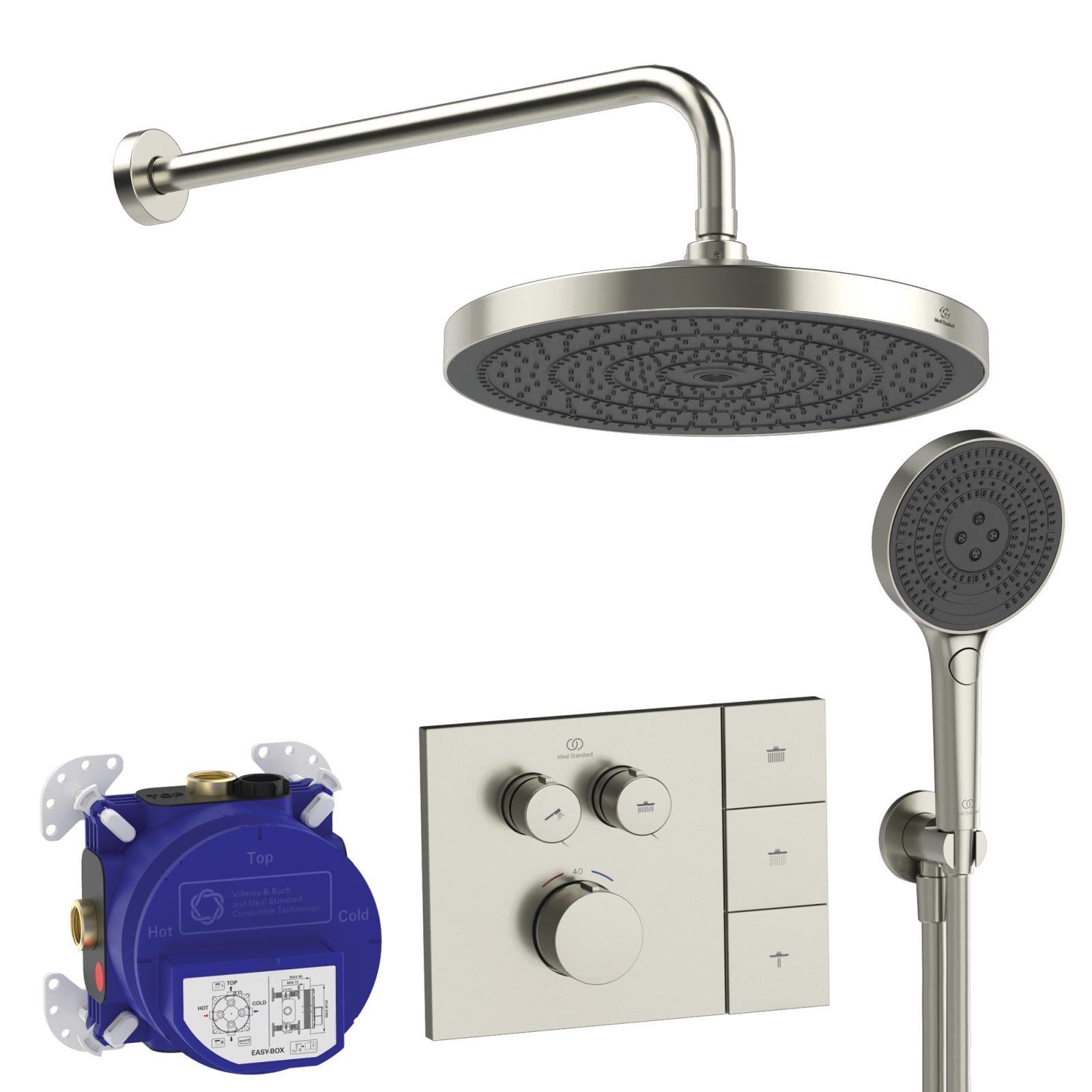 CERATHERM NAVIGO SOLOS | INBOUW DOUCHE PACK SILVER STORM, 12 L/MIN
