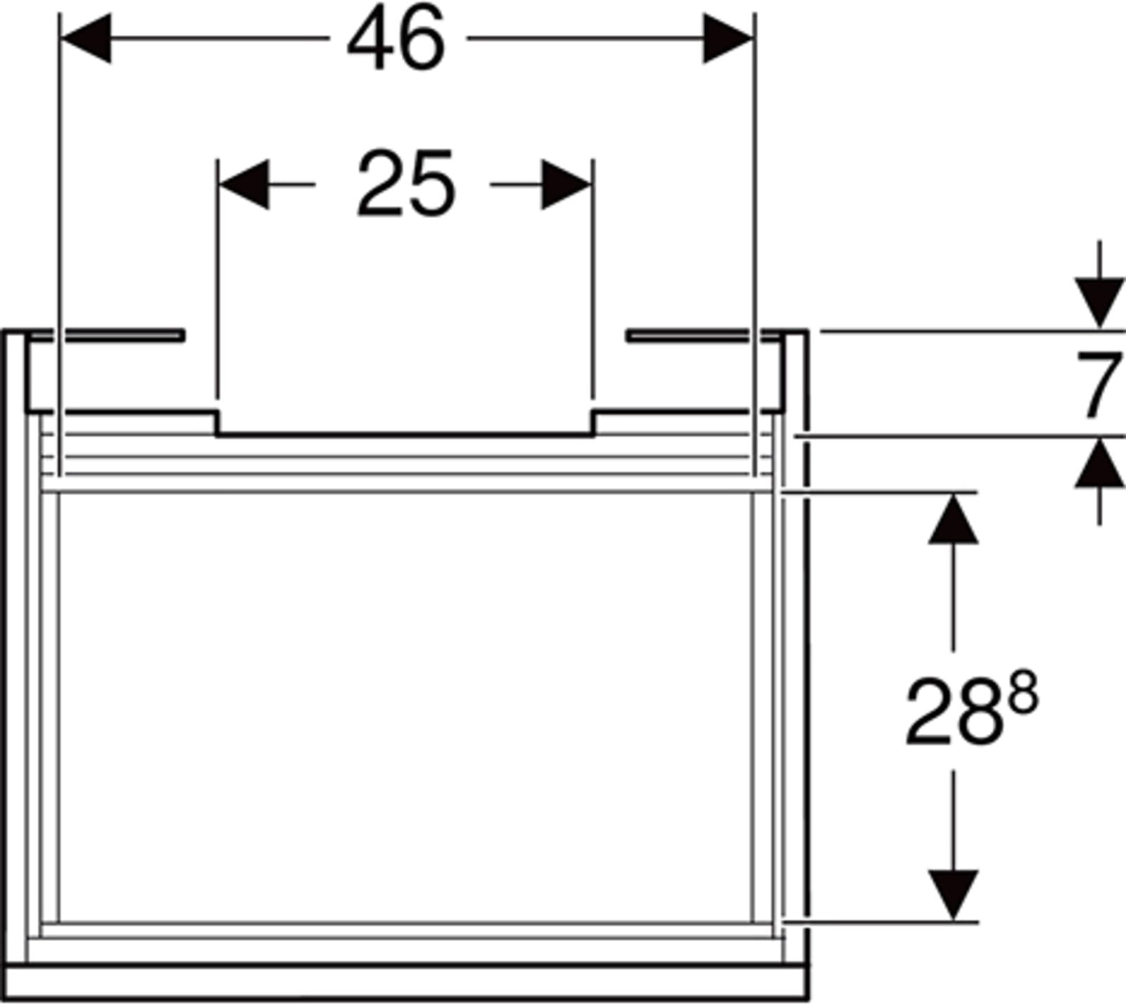 Geberit Renova Plan wastafel onderkast, met lade 60cm, lava mat