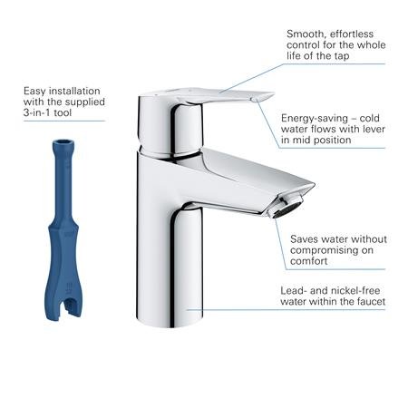 Grohe Start wastafelmengkraan Es Push Open, S-Size