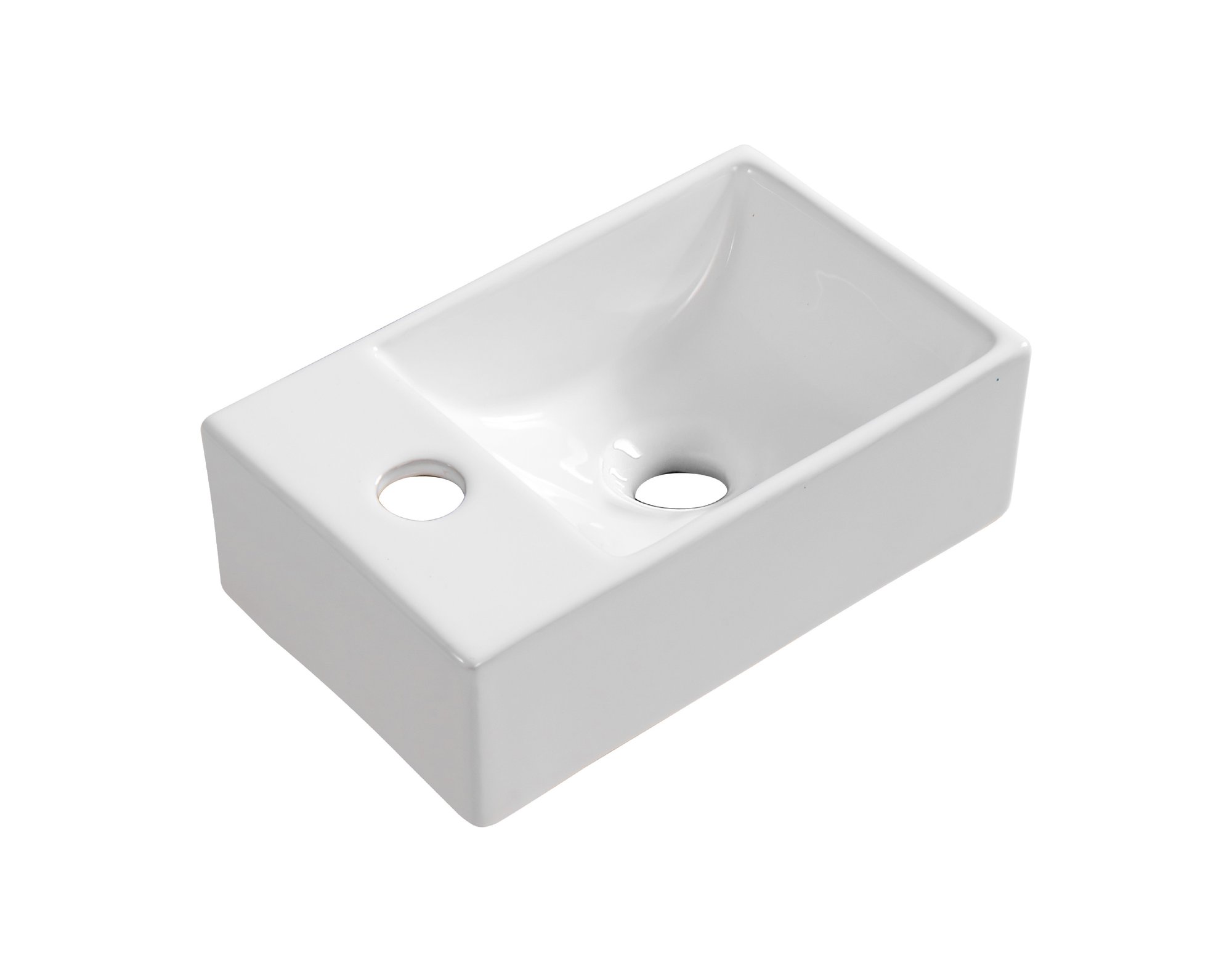 ALONI FONTEIN - ZONDER OVERLOOP - KRAANGAT LINKS - KERAMIEK - 30,5X11X19CM - GLANZEND WIT