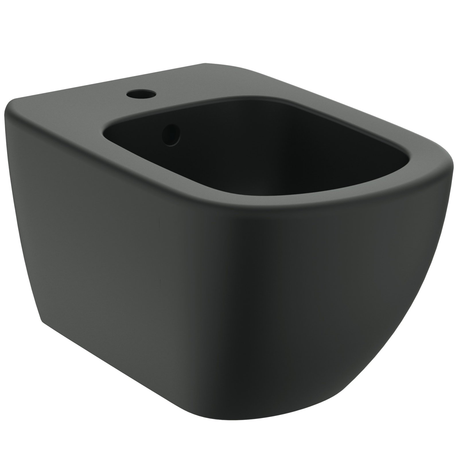 TESI | WANDBIDET 360X530X300 MM SILK BLACK, 1 KRAANGAT, MET OVERLOOP