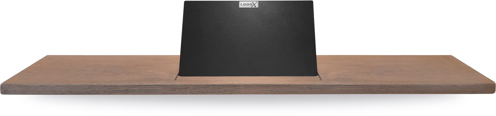 LoooX Wooden bad plank 88 cm, massief eiken 'old grey', mat zwart