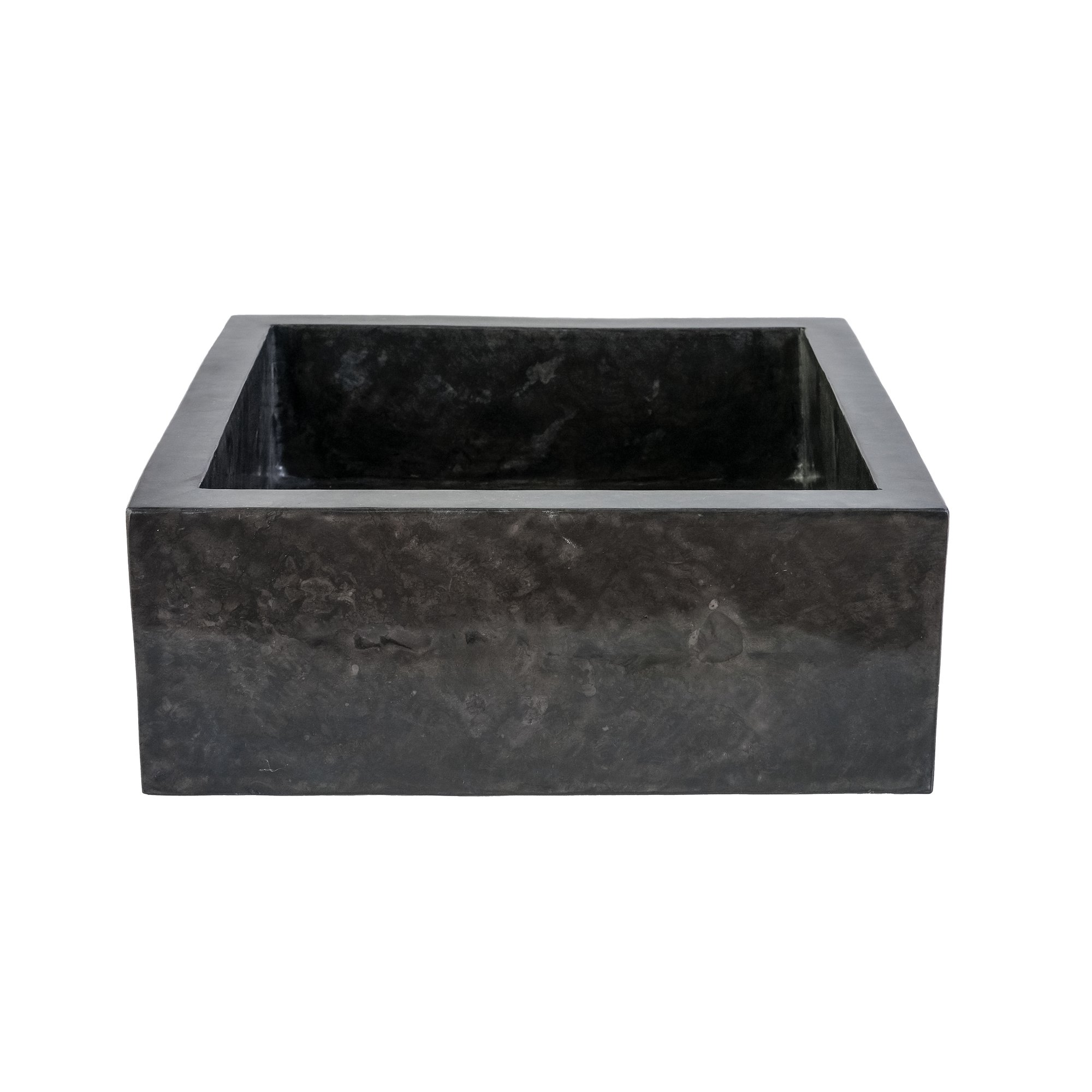 VIERKANTEN OPBOUW WASKOM VOLLEDIG GEPOLIJST - ZWART 40X40X15CM