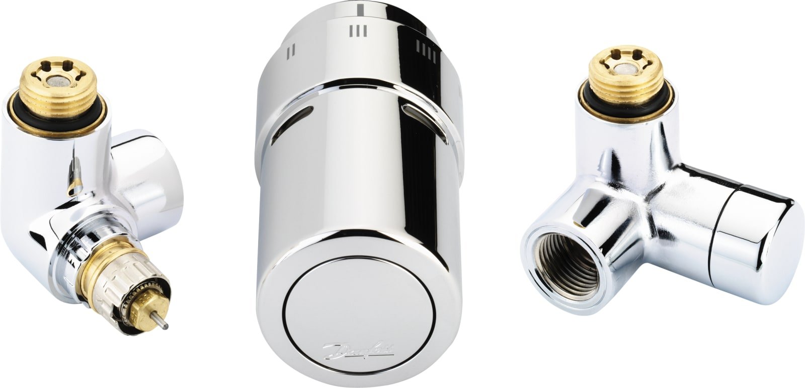 Danfoss designset RA-USX, aanvoer links, chroom