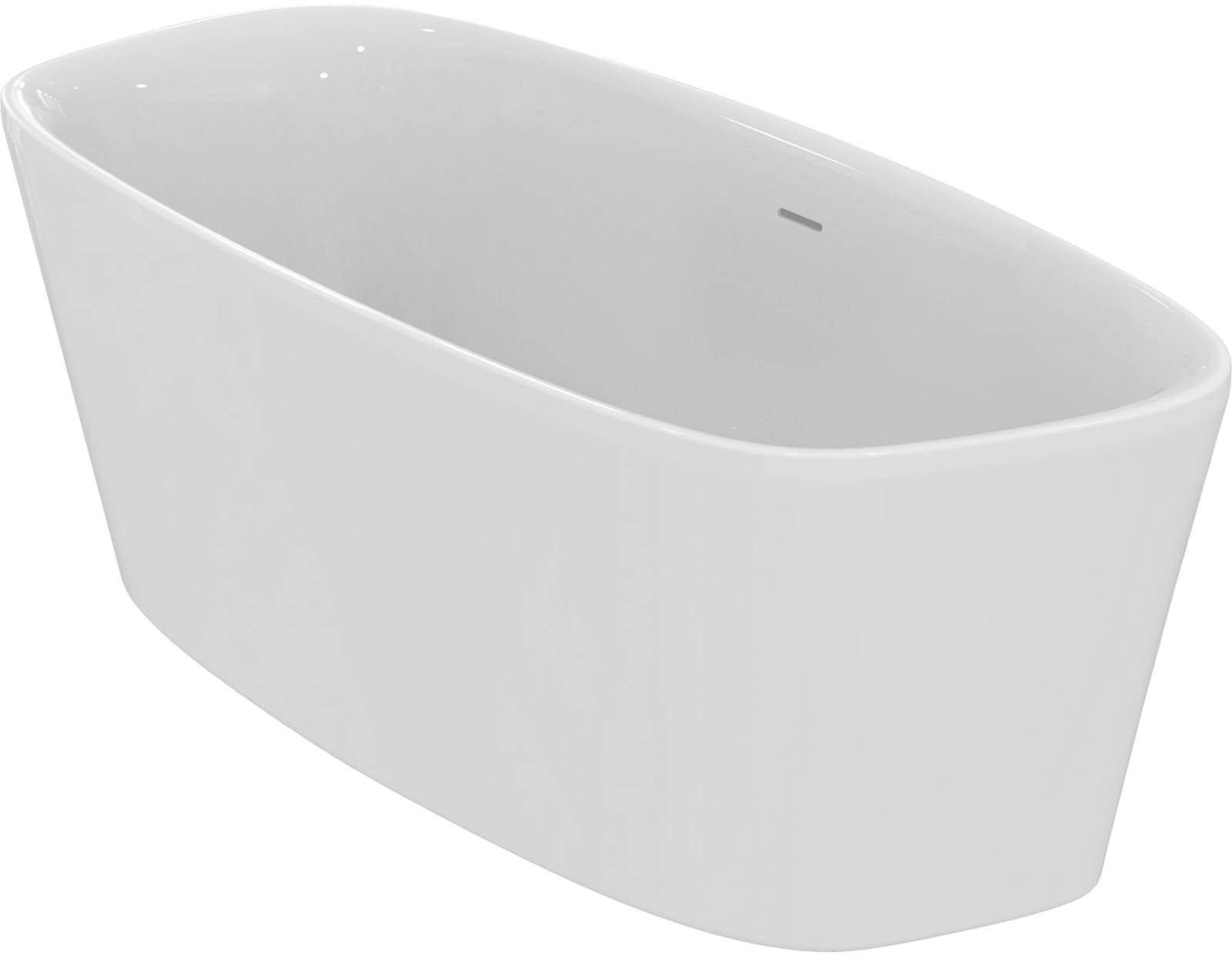 Ideal Standard Dea ovale ligbad, vrijstaand, met poten, overloop, hxbxl 610x800x1800mm, bodem lxb 1215x535mm, glanzend wit