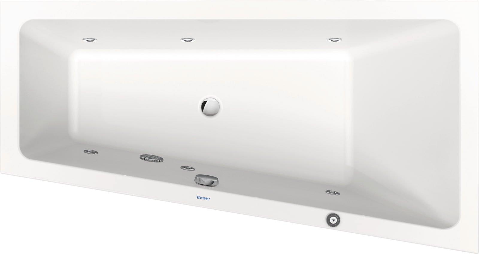 Duravit Duravit No.1 Whirlbad  1600x850 mm Wit, Jet Project, Inbouw, materiaal: Sanitair acryl, trapeziumvormig, aantal rugsteunen: