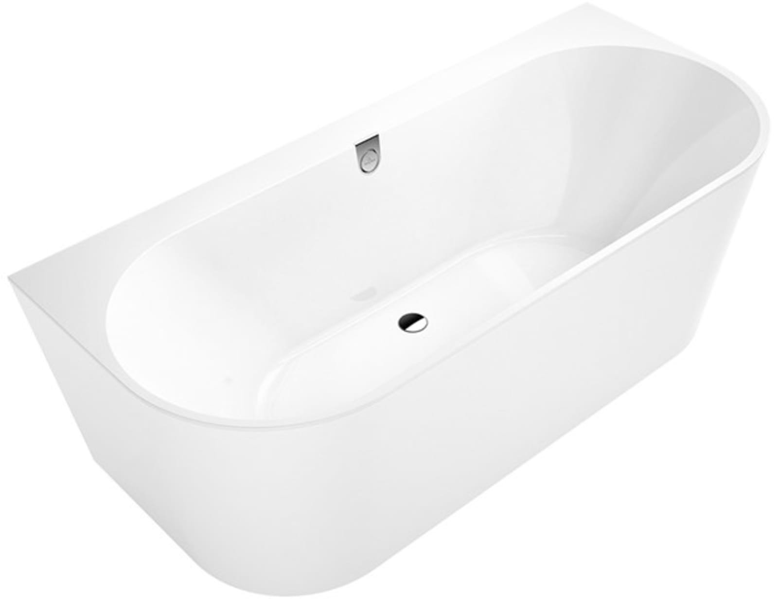 Villeroy & Boch, Oberon 2.0, Ligbad, Back-to-wall, incl. los paneel in badkleur (Quaryl®), 460 x 800 x 1800mm (DxBxL), wit alpine
