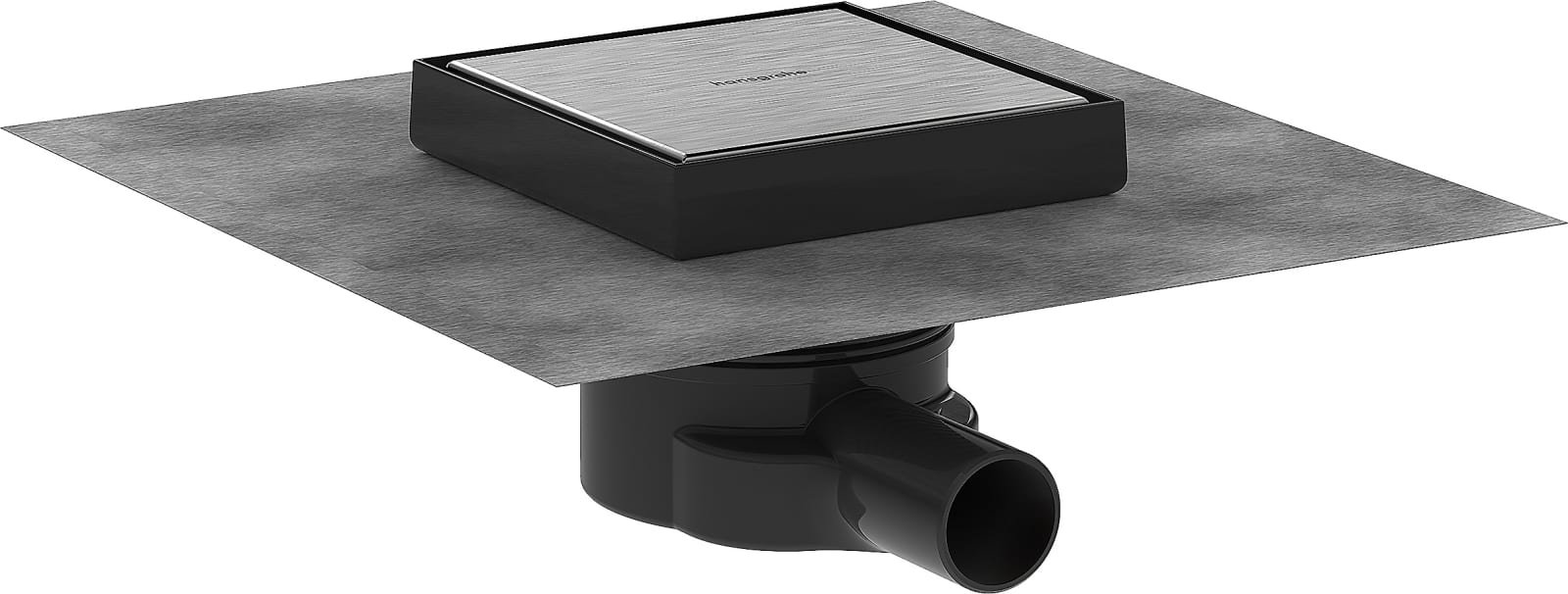 Hansgrohe RainDrain Point compl.set puntafvoer 150/150 achterzijde betegelbaar Brushed Stainless Steel
