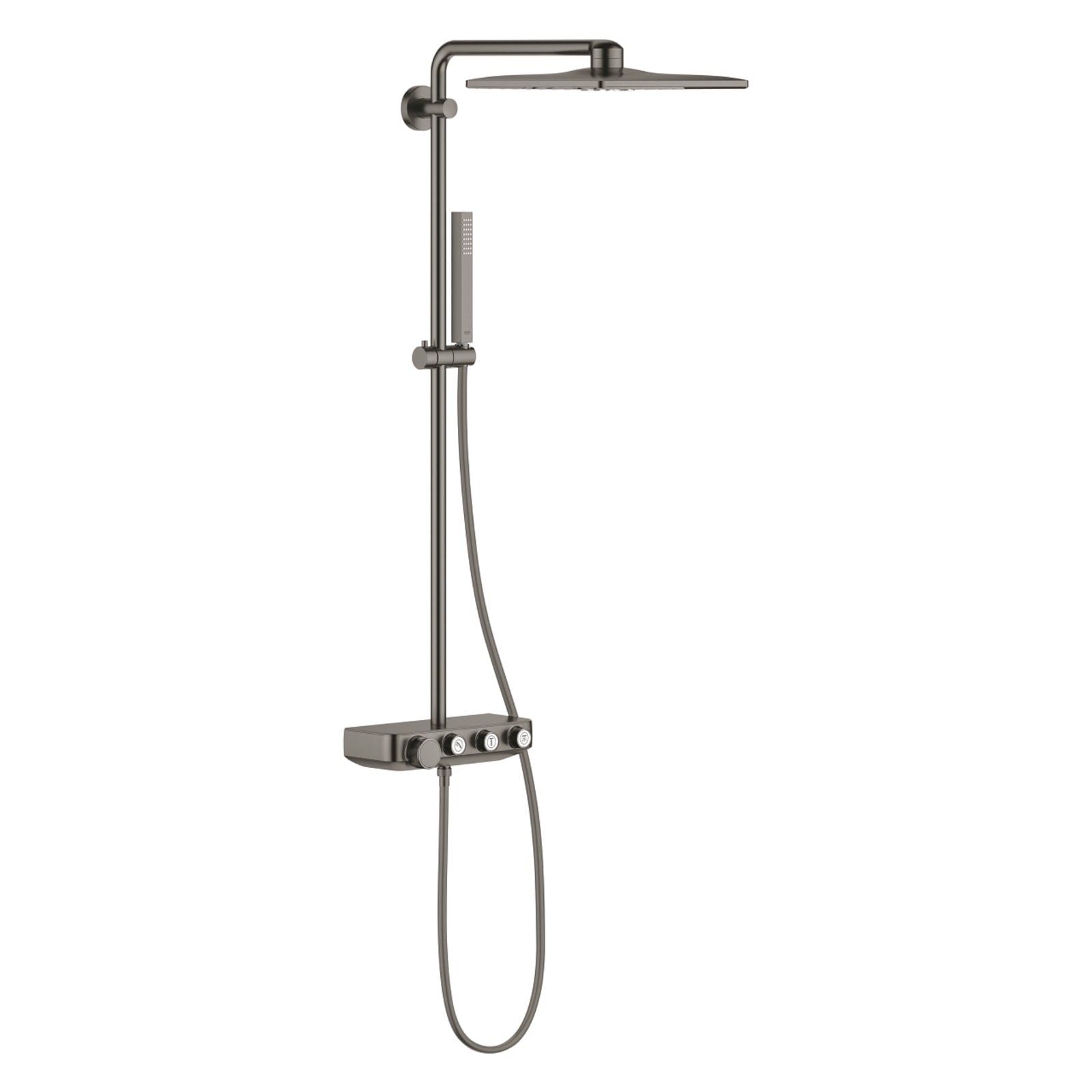 Grohe Euphoria SmartControl systeem, Douchesysteem, Duo, vierkant, thermostaat, 310mm hoofddouche 450mm arm hard graphite geborsteld