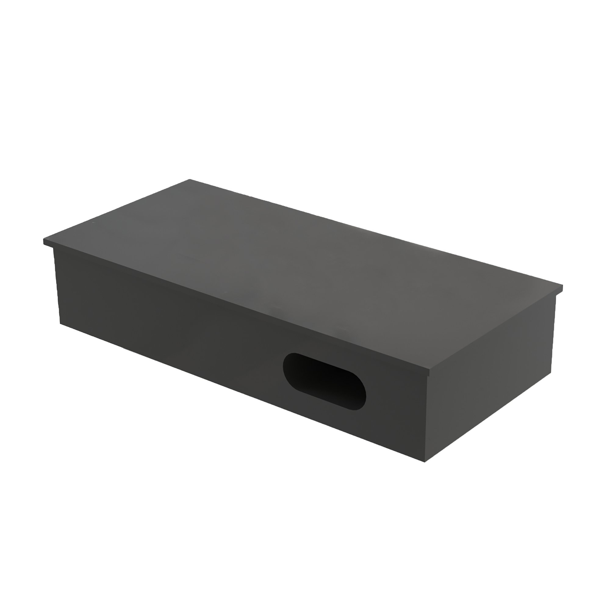 SOLID SURFACE WASTAFEL MET HANDDOEK UITSPARING (80X35X15CM) - MAT ZWART