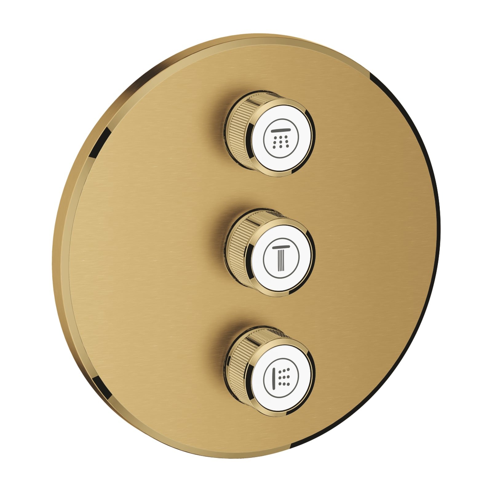 Grohe Grohtherm SmartControl, Opbouwdeel volume (stopkraan), rond, 1-gats, 3x uitgang omstel, cool sunrise geborsteld