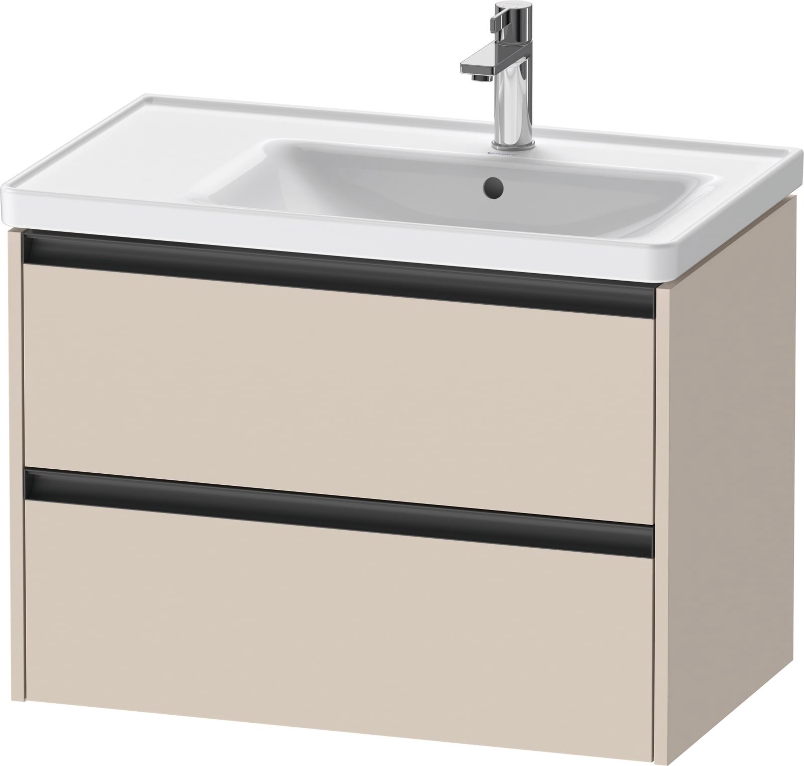 Duravit Ketho.2 Wastafelonderbouw hangend, Taupe Supermat, rechthoekig, aantal kleine lades: 2 – K25286083830000