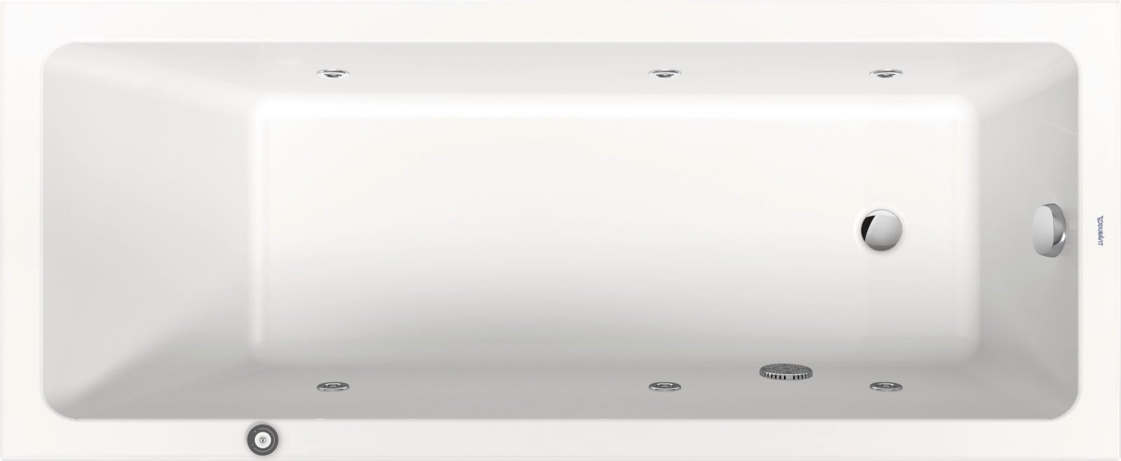 Duravit Duravit No.1 Whirlbad  1700x700 mm Wit, Jet Project, Inbouw, materiaal: Sanitair acryl, rechthoekig, aantal rugsteunen: 1, p