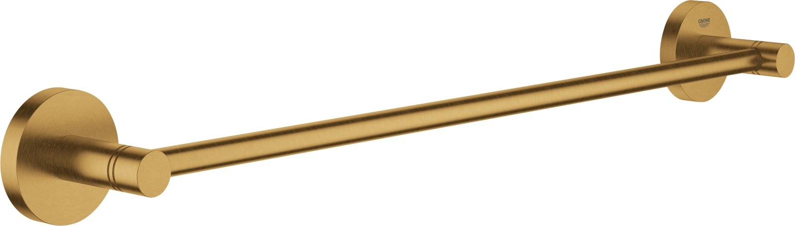 Grohe Essentials Handdoekhouder, rond, wand, 1x stang, 2-gats, 450mm functioneel, cool sunrise geborsteld