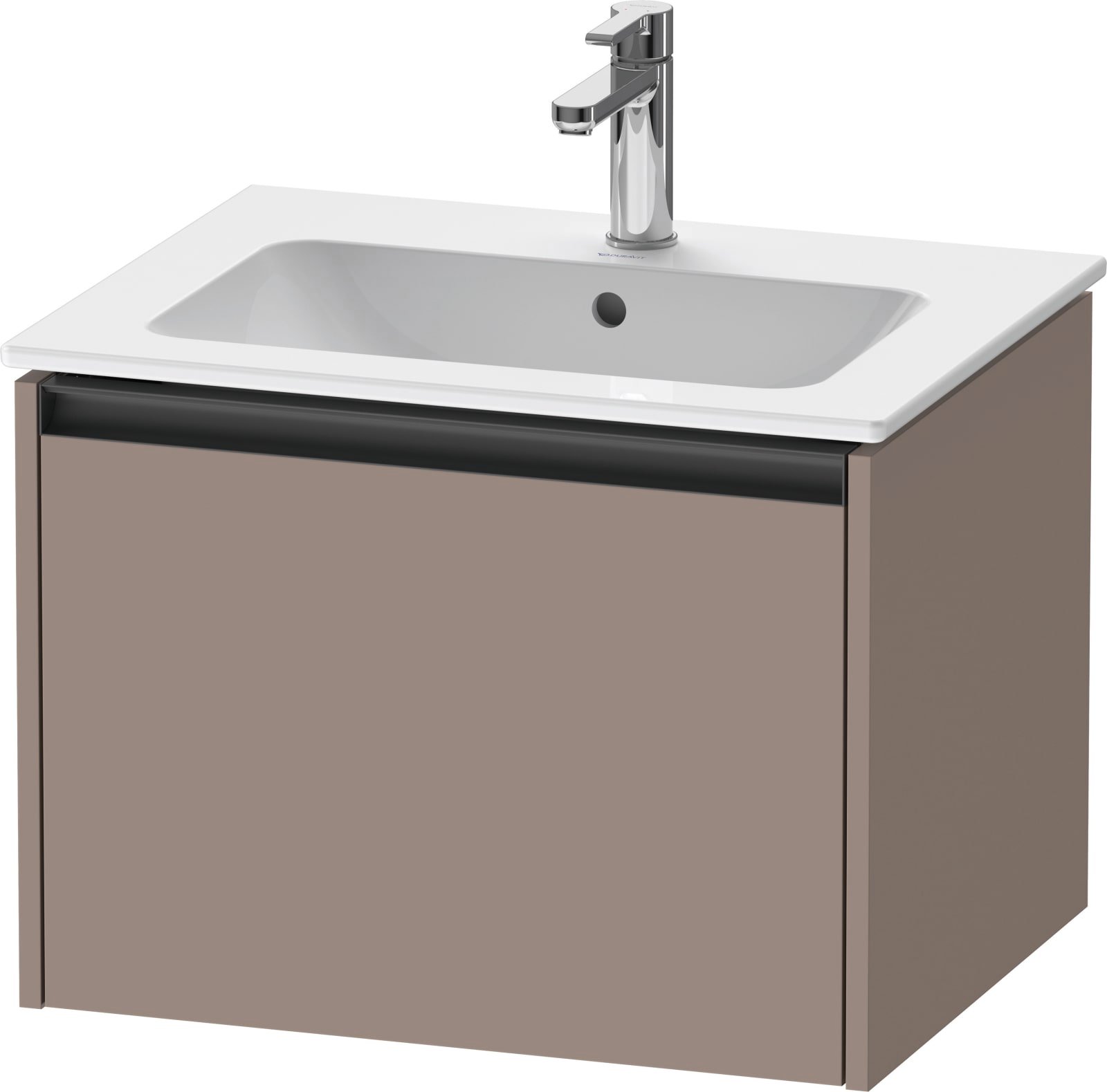 Duravit Ketho.2 Wastafelonderbouw hangend, Basalt Mat, rechthoekig, aantal grote lades: 1 – K25062043430000