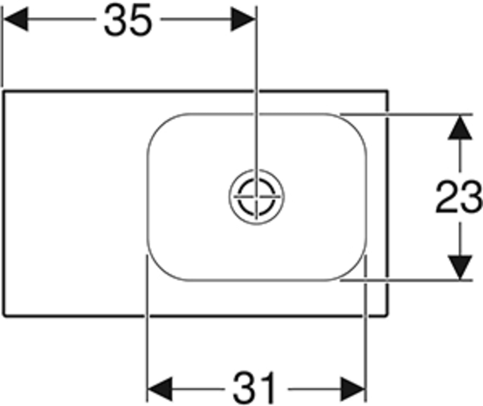 Geberit iCon Light fontein 53x31cm zonder kraangat en zonder overloop, aflegvlak links, KeraTect/wit