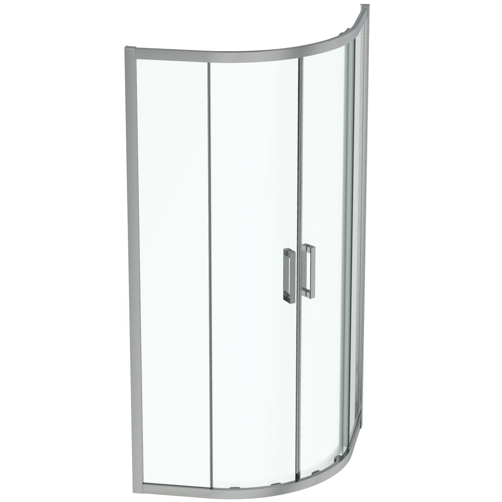 CONNECT 2 | 1/4 ROND DOUCHECABINE 870X870X1955 MM GLANZEND ZILVER
