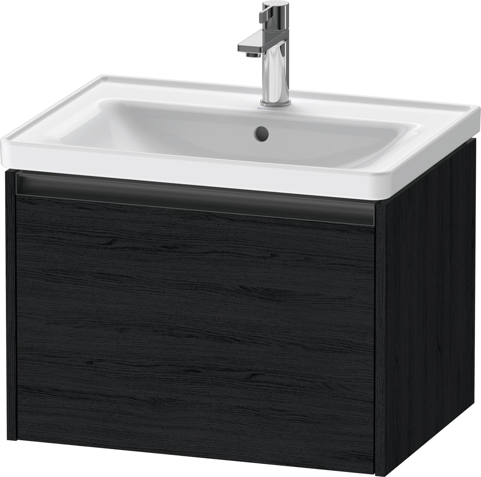 Duravit Ketho.2 Wastafelonderbouw hangend, Eiken zwart Mat, rechthoekig, aantal grote lades: 1 – K25082016160000