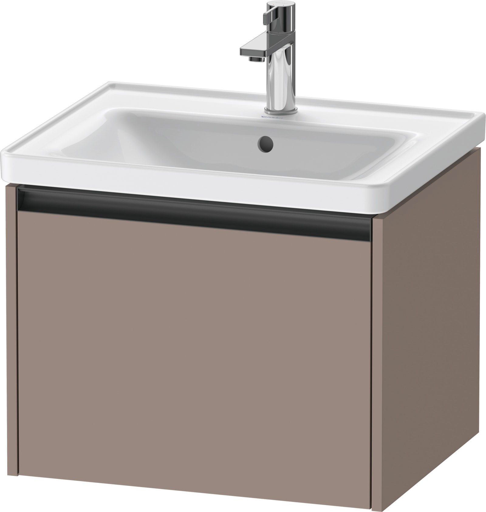 Duravit Ketho.2 Wastafelonderbouw hangend, Basalt Mat, rechthoekig, aantal grote lades: 1 – K25081043430000