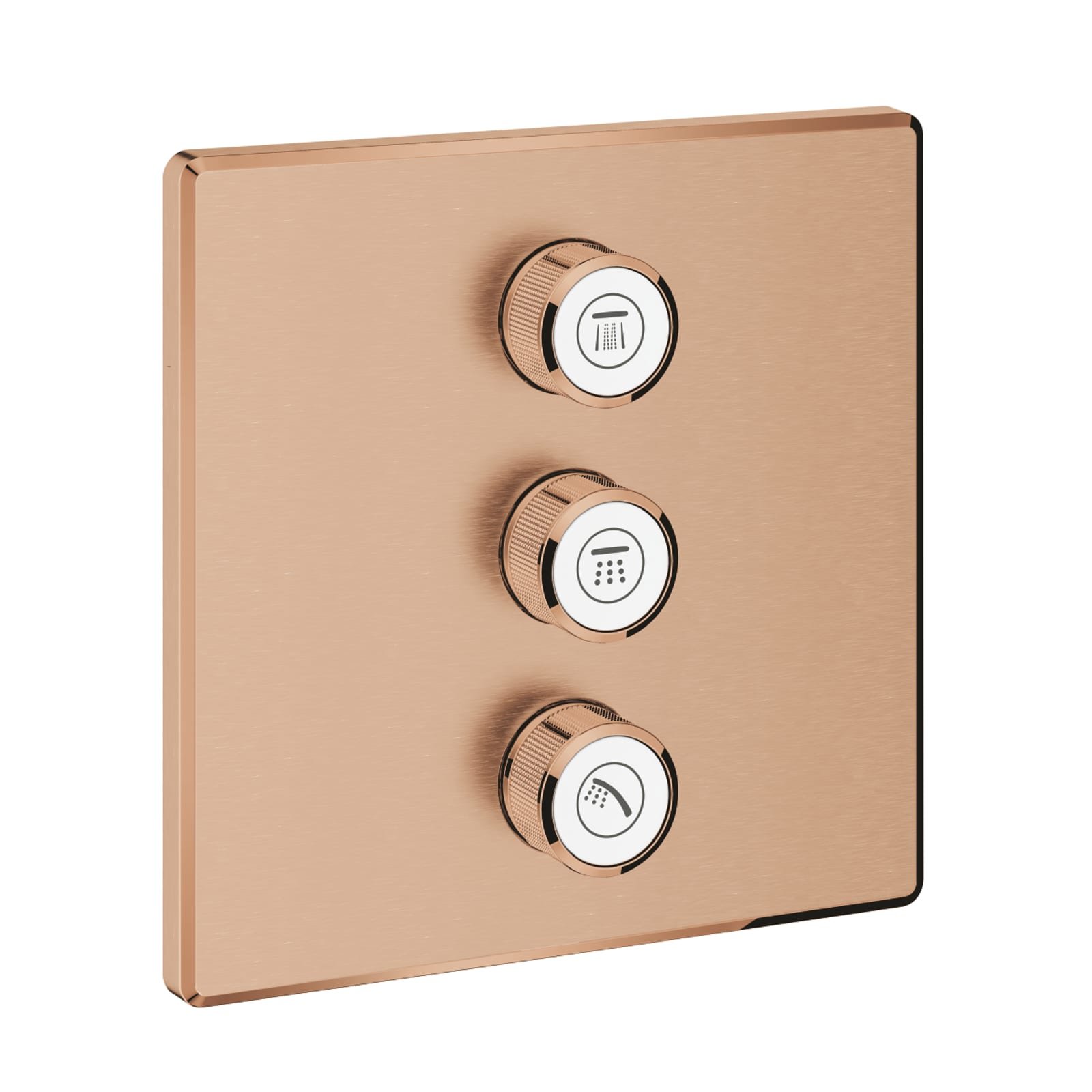 Grohe Grohtherm SmartControl, Inbouwmengkraan opbouwdeel, bad/douche, stopkraan, vierkant, 3x omstel, warm sunset geborsteld
