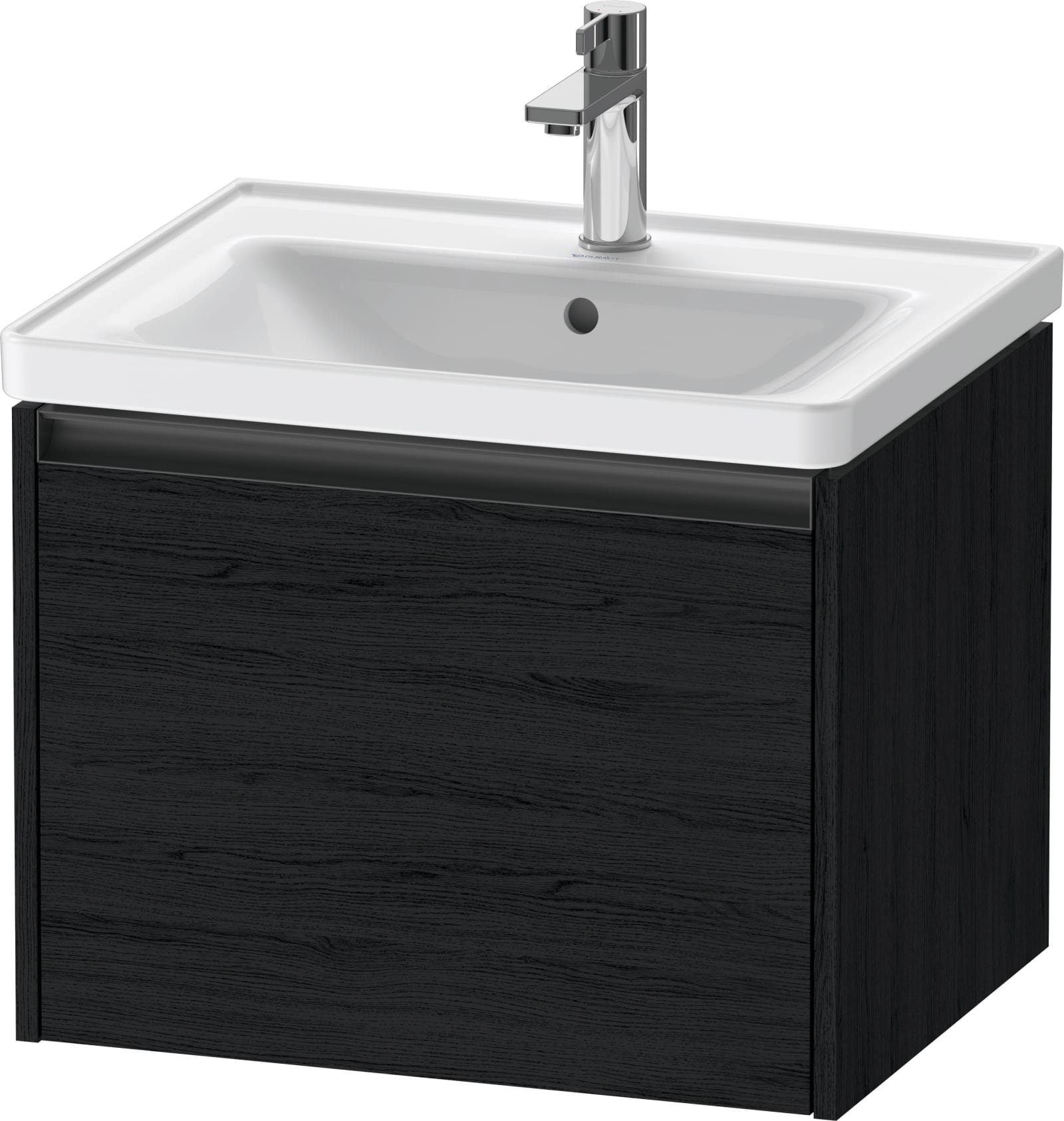 Duravit Ketho.2 Wastafelonderbouw hangend, Eiken zwart Mat, rechthoekig, aantal grote lades: 1 – K25081016160000
