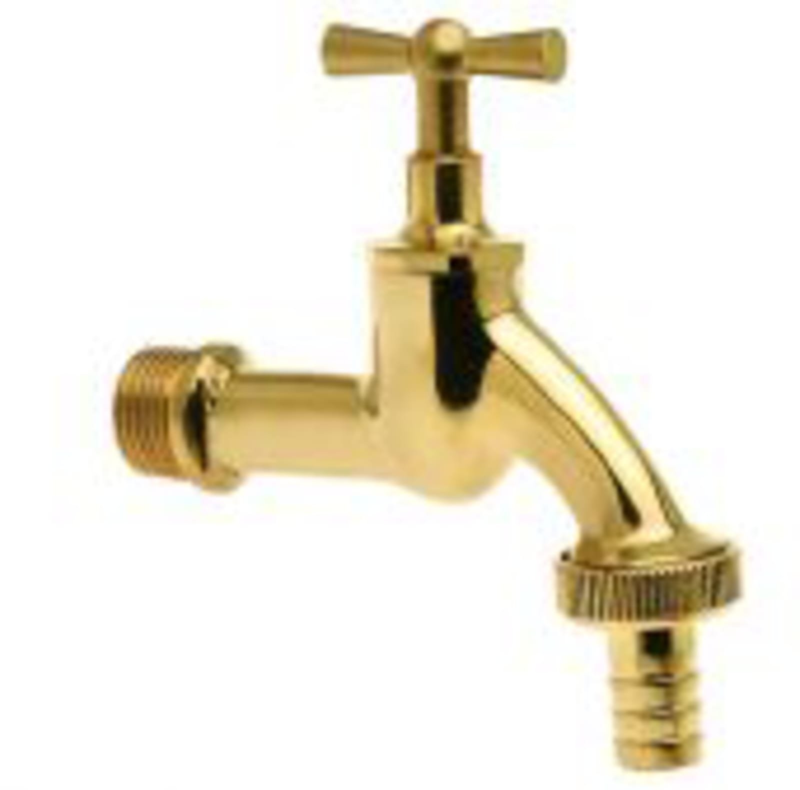 Sanitaire tapkraan 3/4 inch gepolijst messingplus krukplus wartel