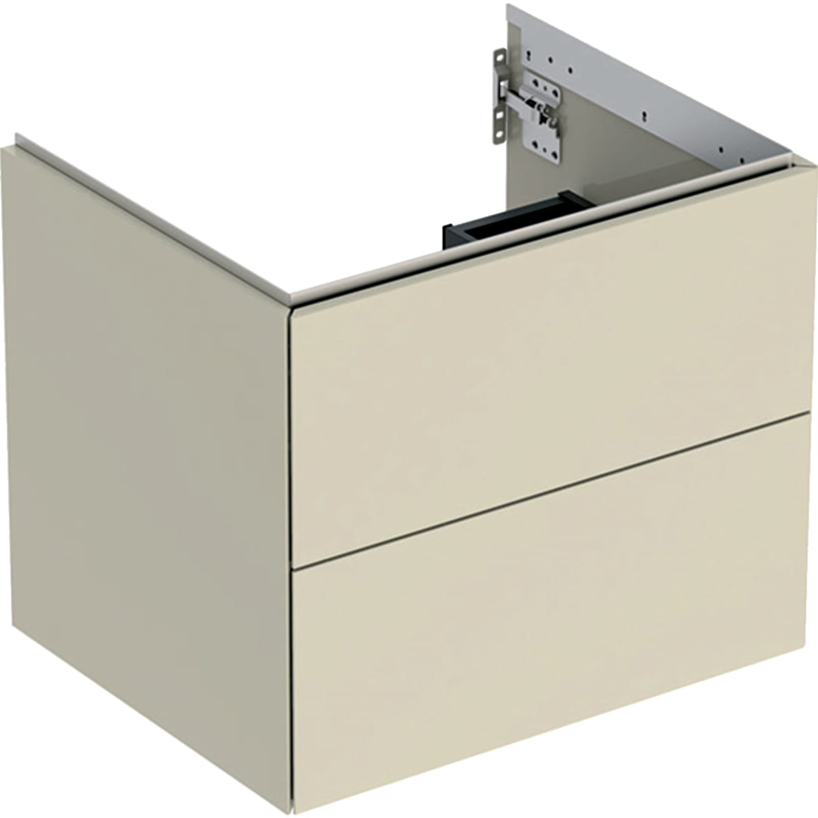 Geberit ONE wastafel onderkast twee laden 60cm zandgrijs hoogglans