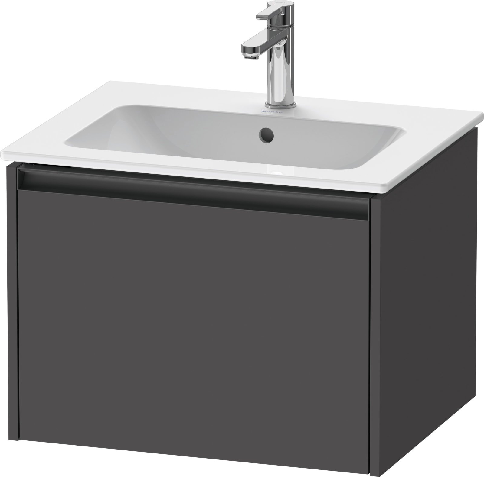 Duravit Ketho.2 Wastafelonderbouw hangend, Grafiet Mat, rechthoekig, aantal grote lades: 1 – K25062049490000