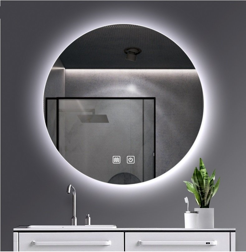 ALONI OMEGA SPIEGEL - MET LED VERLICHTING - ROND - ZONDER LIJST - MET VERWARMING - KLEURTEMPERATUUR LED 3500-6500K - 100CM