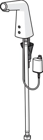 HansaDesigno Style, elektronische wastafelkraan voor koud water, batterij, mat zwart