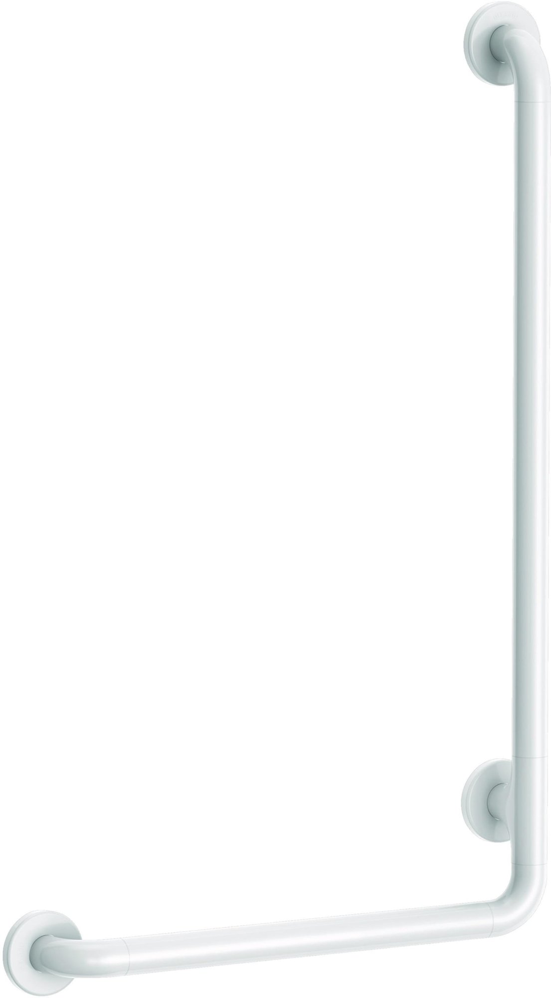 Delabie L-vormige greep Ø32 H.750, nylon wit